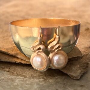 The Limited Gold and Pearl Earrings